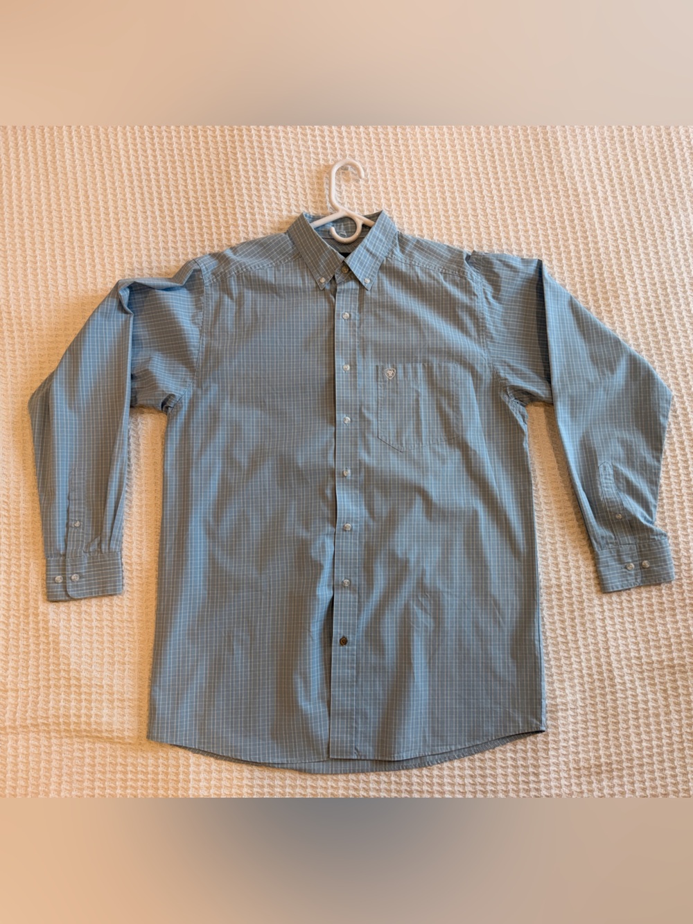 Ariat PRO Blue Micro-Check Long Sleeve Button-Down Shirt